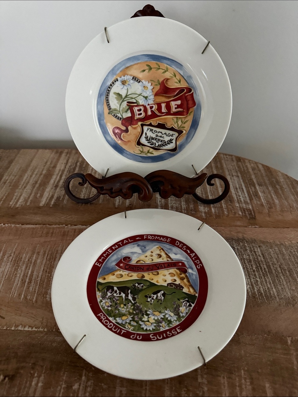 Vintage 2000 Restoration Hardware Classic Cheese Plates Set of 2 With Hangers
